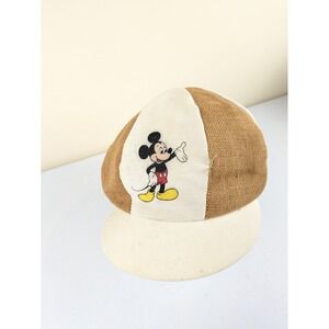 Vintage‎ Walt Disney Productions Hat Mickey Mouse Newsboy Tweed Cotton 60's RARE